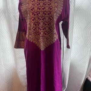 Elegant Purple Embroidered Dress